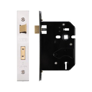 ZOO LOCKS & LATCHES 3 Lever Replacement Sash Lock - 76mm c/w Stainless Steel Forend and Strike Satin Stainless