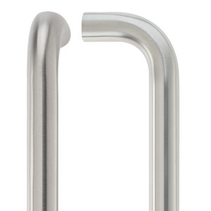ZOO DOOR HARDWARE 22mm D Pull Handle - 300mm Centers - Grade 201 - Bolt Through Fixings Satin Stainless