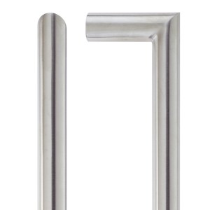 ZOO DOOR HARDWARE 19mm Mitred Pull Handle - 150mm Centers - Grade 201 - Bolt Through Fixings Satin Stainless