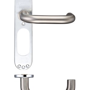 ZOO DOOR HARDWARE 22mm Tubular Return to Door Lever on Inner Plate Satin Stainless