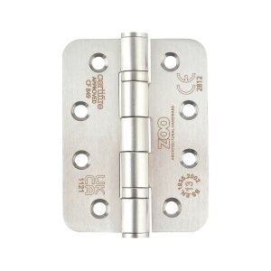 ZOO HINGES Grade 13 Ball Bearing Hinge Stainless Steel Radius - Grade 201 -102 x 76 x 3mm - Pair and a half Satin Stainless