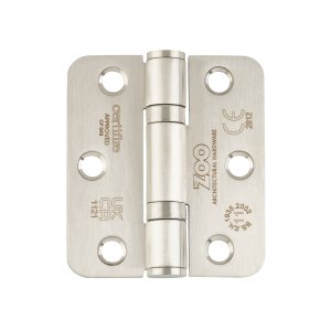 ZOO HINGES Grade 11 Bearing Hinges - 76mm x 67mm x 2.5mm Radius Corner - Satin Stainless Steel