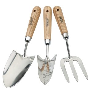Draper® Draper Heritage Stainless Steel Hand Fork and Trowels Set with Ash Handles (3 Piece)