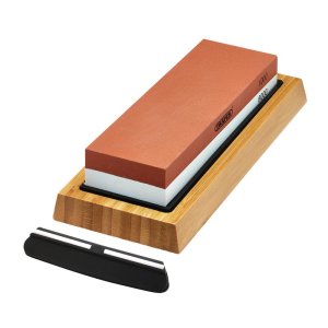 Draper® Double Sided Whetstone Sharpening Stone with Non-Slip Base and Angle Guide, 1000/6000 Grit