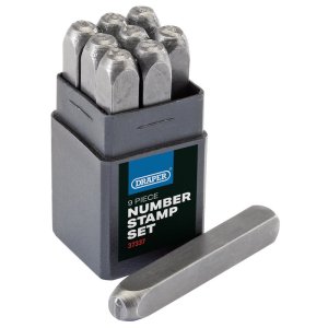 Draper® 0 - 9 Number Stamp Set, 3/16"